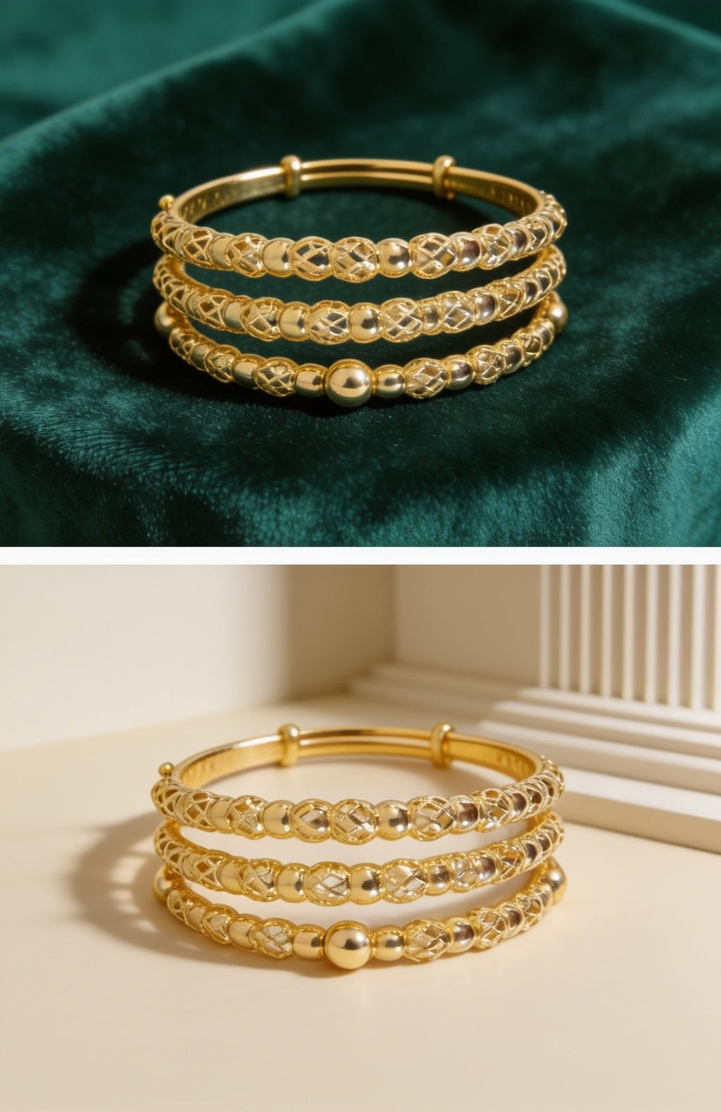 3 Bracciali Rigidi in Acciaio Inossidabile