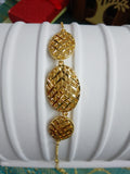 Bracciale in Acciaio Inossidabile Dorato con Maglie Geometriche e Lavorazione a Rilievo